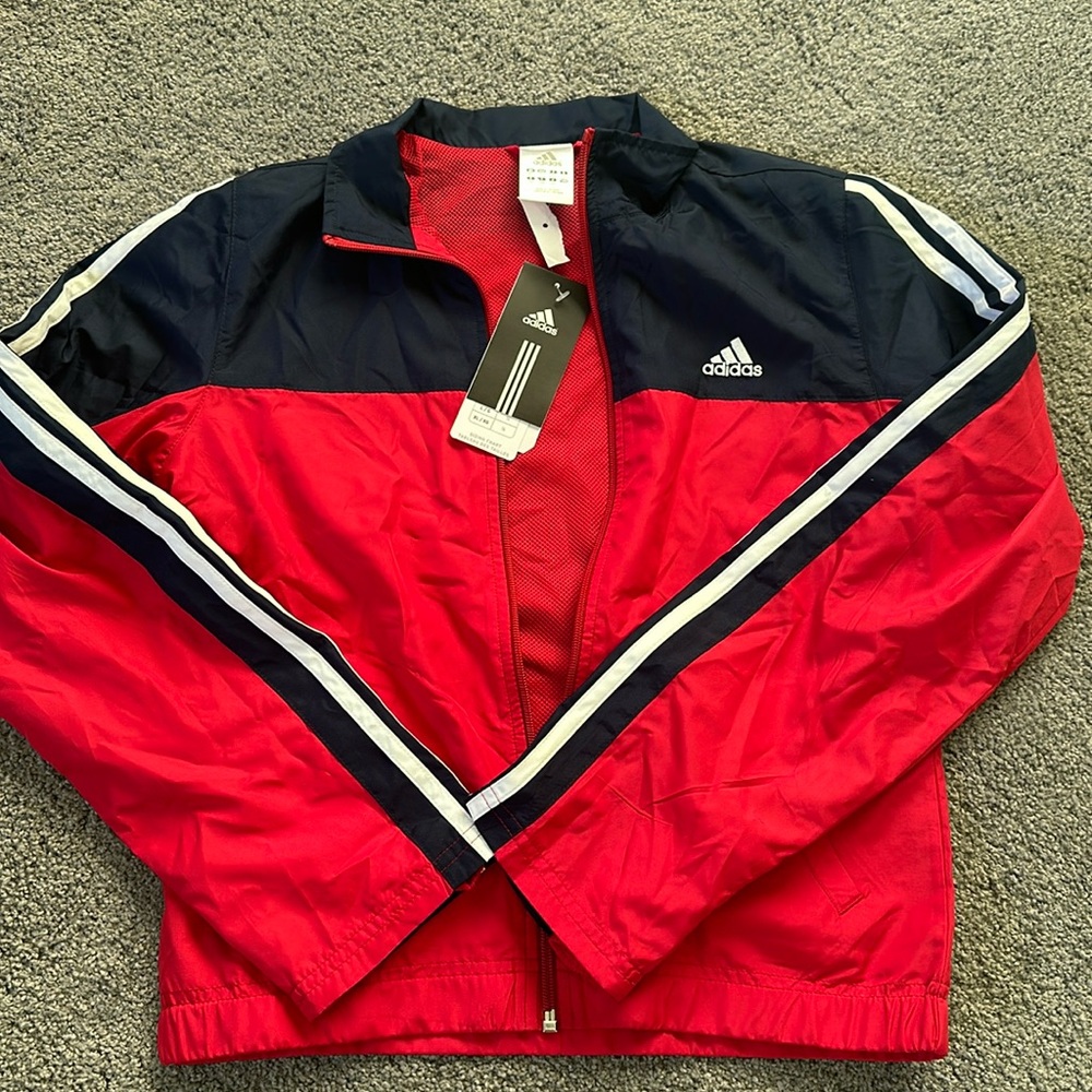 NWT Kids adidas zip up windbreaker sweater